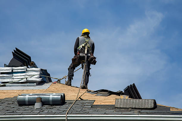 Professional Gutter Installation technician working in Woodward, PA
